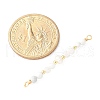 Faceted Round Natural Howlite & Rainbow Moonstone & Potato Natural Cultured Freshwater Pearl Beaded Connector Charms PALLOY-JF03531-04-4