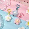 Flower Cotton Pendant Decorations HJEW-JM02911-1