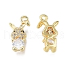 Brass Pave Clear Cubic Zirconia Charms KK-N231-334-1