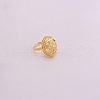 Oval with Flower Pattern Brass Pendant Necklaces & Hoop Earrings & Rings Sets FS-WGD44EB-01-4