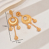 Flat Round with Flower Alloy Dangle Stud Earrings  UV3526-4