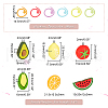  Fruits & Vegetables Silicone Knitting Needle Point Protectors DIY-NB0009-48-2