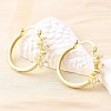 Rhombus Brass Micro Pave Clear Cubic Zirconia Hoop Earrings EJEW-Z121-07G-2