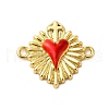 Brass Enamel Connector Charms KK-P303-14B-G-1