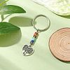 Natural Lapis Lazuli Green Aventurine Tiger Eye Red Jasper Lepidolite Howlite Red Aventurine & Alloy Keychain KEYC-JKC00813-03-2