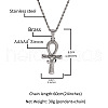 Eye of Horus Ankh Cross Brass Clear Cubic Zirconia Pendant Necklaces FS-WG16769-02-2
