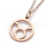 304 Stainless Steel Pendant Necklaces NJEW-Z004-05RG-1