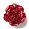 Opaque Resin Rose Pendants X-PALLOY-Z016-02G-1