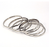 201 Stainless Steel Bangle Sets BJEW-O115-62P-1