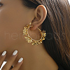 Luxurious Brass Flower Hoop Earrings NZ6033-2