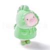 Flocky Resin Miniature Pig Figurines AJEW-Z007-02-3