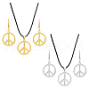 FIBLOOM Peace Sign Jewelry Set SJEW-FI0001-23-1