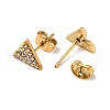 Crystal Rhinestone Triangle Stud Earrings with 316 Surgical Stainless Steel Pins EJEW-A081-08G-2