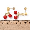 Brass Enamel Stud Earrings EJEW-Q045-04G-3