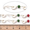 Handmade Brass & Glass Bead Flat Round Chains CHC-L051-06KCG-02-2