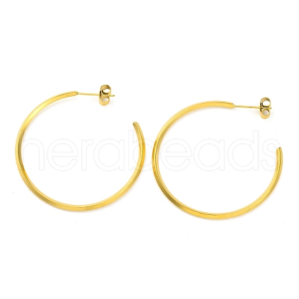 Ion Plating(IP) 304 Stainless Steel Ring Stud Earrings EJEW-K295-01A-G-1