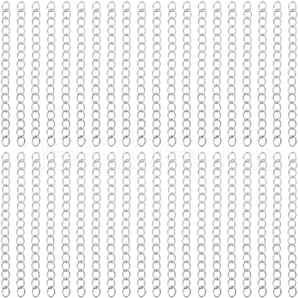 Beebeecraft 100 Strands 304 Stainless Steel Chain Extender STAS-BBC0005-51A-1