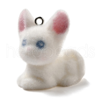 Flocky Resin Pendants RESI-E059-08B-1