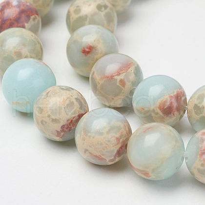 Synthetic Aqua Terra Jasper Beads Strands G-P237-02-12mm-1