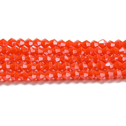 Opaque Solid Color Electroplate Glass Beads Strands EGLA-A039-P4mm-A03-1