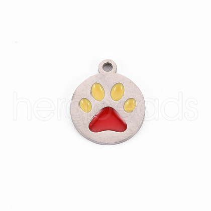 304 Stainless Steel Enamel Charms STAS-Q242-039B-1