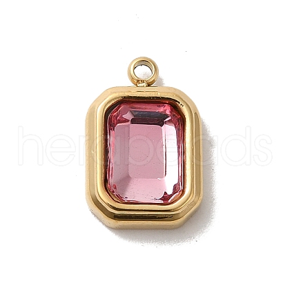 304 Stainless Steel Glass Pendants X-STAS-L022-062G-06-1