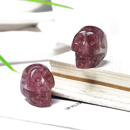 Natural Strawberry Quartz Skull Display Decorations PW-WG24213-06-1