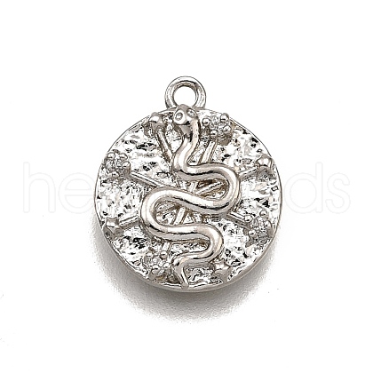 Brass Micro Pave Clear Cubic Zirconia Pendants KK-G530-02P-1