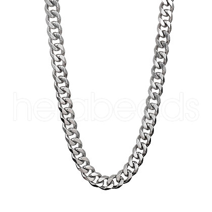 201 Stainless Steel Curb Chain Necklaces for Men NJEW-Q336-07B-P-1