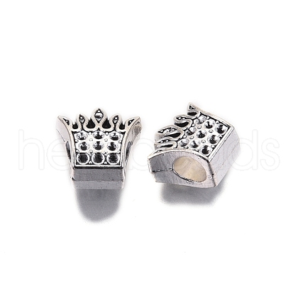 Tibetan Style Alloy European Beads Rhinestone Settings TIBE-S314-104AS-RS-1