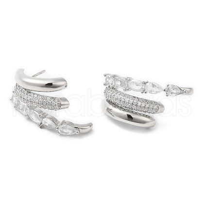 Crystal Rhinestone Claw Stud Earrings EJEW-D059-04P-01-1