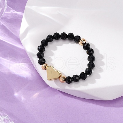 Natural Tourmalinated Quartz Rings RJEW-TA00199-03-1