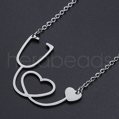 201 Stainless Steel Pendant Necklaces NJEW-S105-JN526-1-1