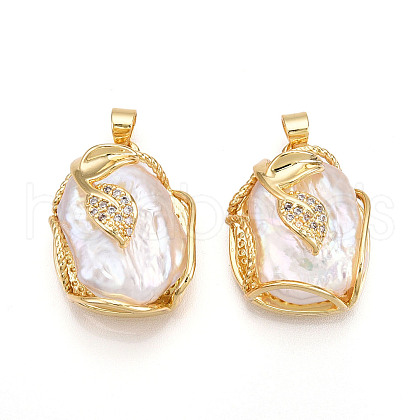 Natural Baroque Pearl Keshi Pearl Pendants PEAR-N020-07L-1