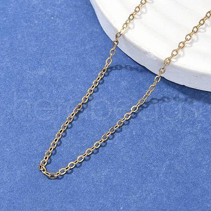 Ion Plating(IP) Trendy Unisex 304 Stainless Steel Cable Chain Necklaces NJEW-M047-02-1