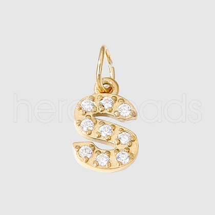 Stainless Steel Cubic Zirconia Pendants with Jump Rings X-FIND-PW0024-08S-1