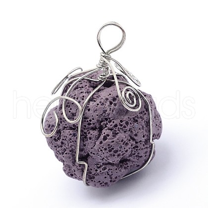 Irregular Synthetic Lava Rock Big Pendants G-L351-03G-1