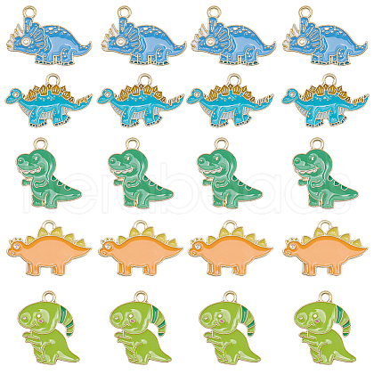 SUNNYCLUE 40pcs 5 Styles Alloy Enamel Pendants ENAM-SC0004-38-1