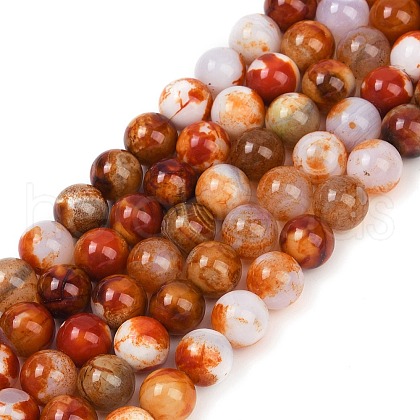 Natural Agate Beads Strands G-NH0001-G15-01-1