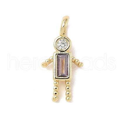 Brass Micro Pave Cubic Zirconia Pendants ZIRC-I356-17G-A02-1