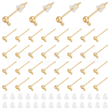 Unicraftale 80Pcs Brass Stud Earring Findings KK-UN0002-75B-1