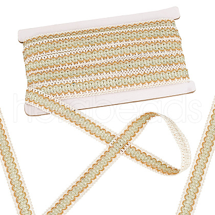 12M Polyester Braided Lace Ribbons OCOR-WH0092-18C-1