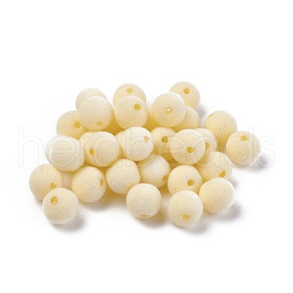 Flocky Acrylic Beads OACR-L011-C-19-1