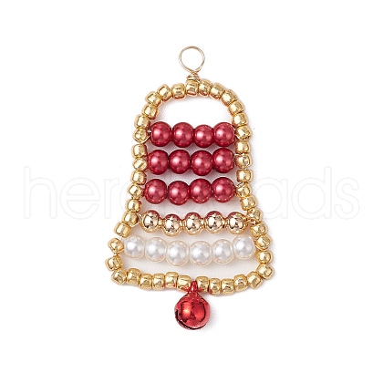 Glass Pearl Beads Pendants PALLOY-JF03120-02-1