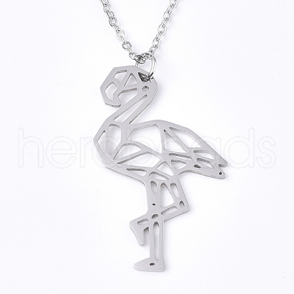 Non-Tarnish 201 Stainless Steel Pendant Necklaces NJEW-T009-JN024-1-45-1
