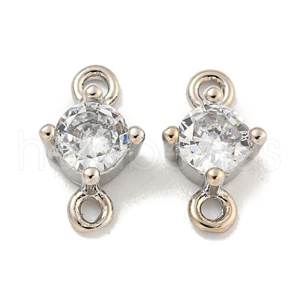 Rack Plating Brass Pave Clear Cubic Zirconia Links KKB-L215-047A-P-1