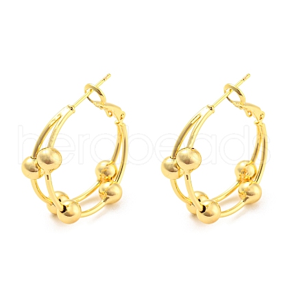 Rack Plating Brass Round Stud Earrings EJEW-A028-03G-1