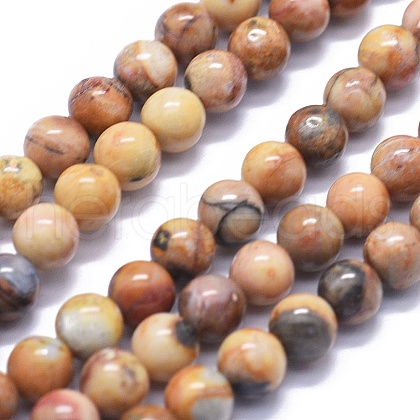 Natural Venus Jasper Beads Strands G-K293-F01-B-1