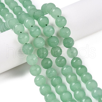 Frosted Natural White Jade Beads Strands G-T138-10mm-209D-1