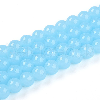 Imitation Jade Glass Beads Strands GLAA-T032-J8mm-04-1